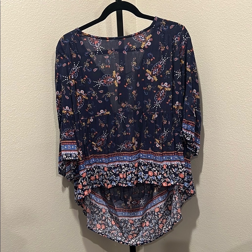 Xhilaration Blue Blouse Elegant Top